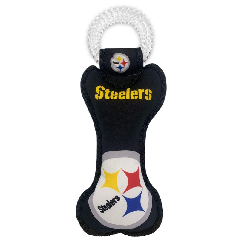 Pets First NFL Pittsburgh Steelers Dental Dog TUG Toy with Squeaker. Tough PET Toy for Healthy Fun, Teething & Cleaning Pet's Teeth & Gum., Team Color, one Size (PIT-3310) - Image 1